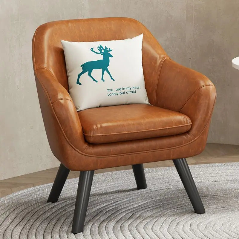 Modern Single Sofa Chair with Armrests and Solid Wooden Legs, Ideal for Living Room, Bedroom, Relaxation and Home Decor
