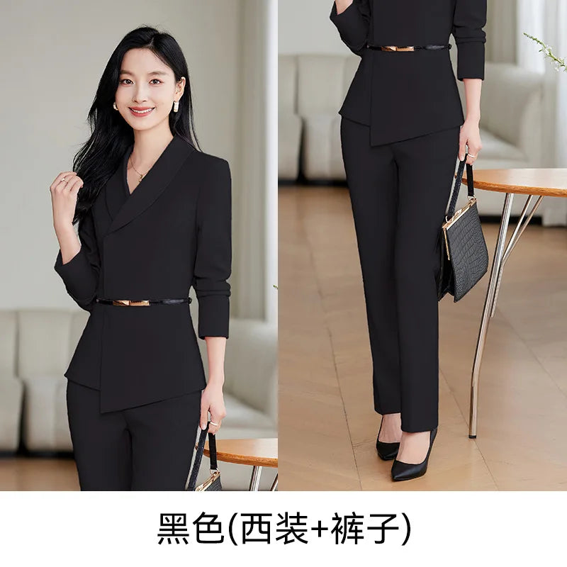 Work Clothes Business Temperament Women's Spring and Autumn Formal Wear Hotel Manager Front Desk Jewelry Shop Workwear Business