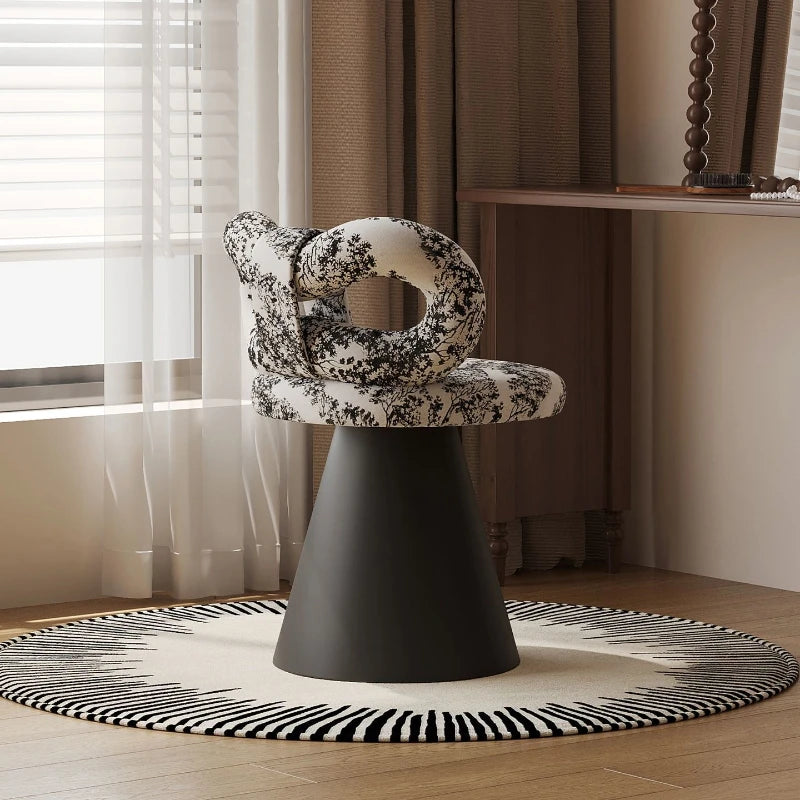 Middle Ancient Style Rotatable Bedroom Dressing Stool, Internet Famous Dressing Chair,Dressing Table, Bow Shaped Vanity Stools