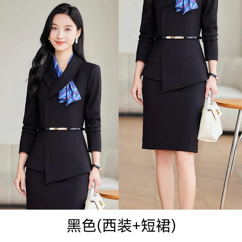 Work Clothes Business Temperament Women's Spring and Autumn Formal Wear Hotel Manager Front Desk Jewelry Shop Workwear Business