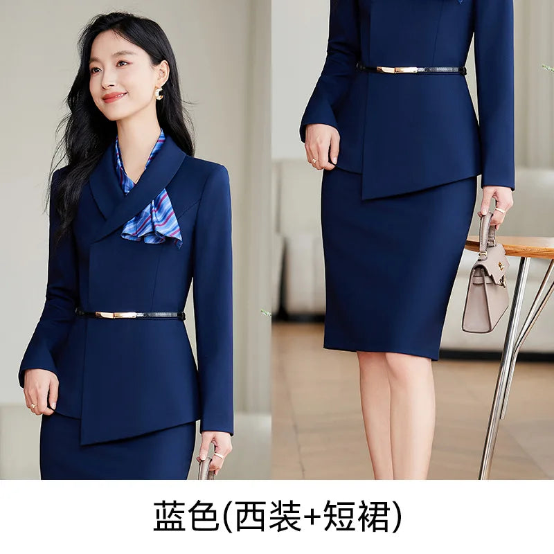 Work Clothes Business Temperament Women's Spring and Autumn Formal Wear Hotel Manager Front Desk Jewelry Shop Workwear Business