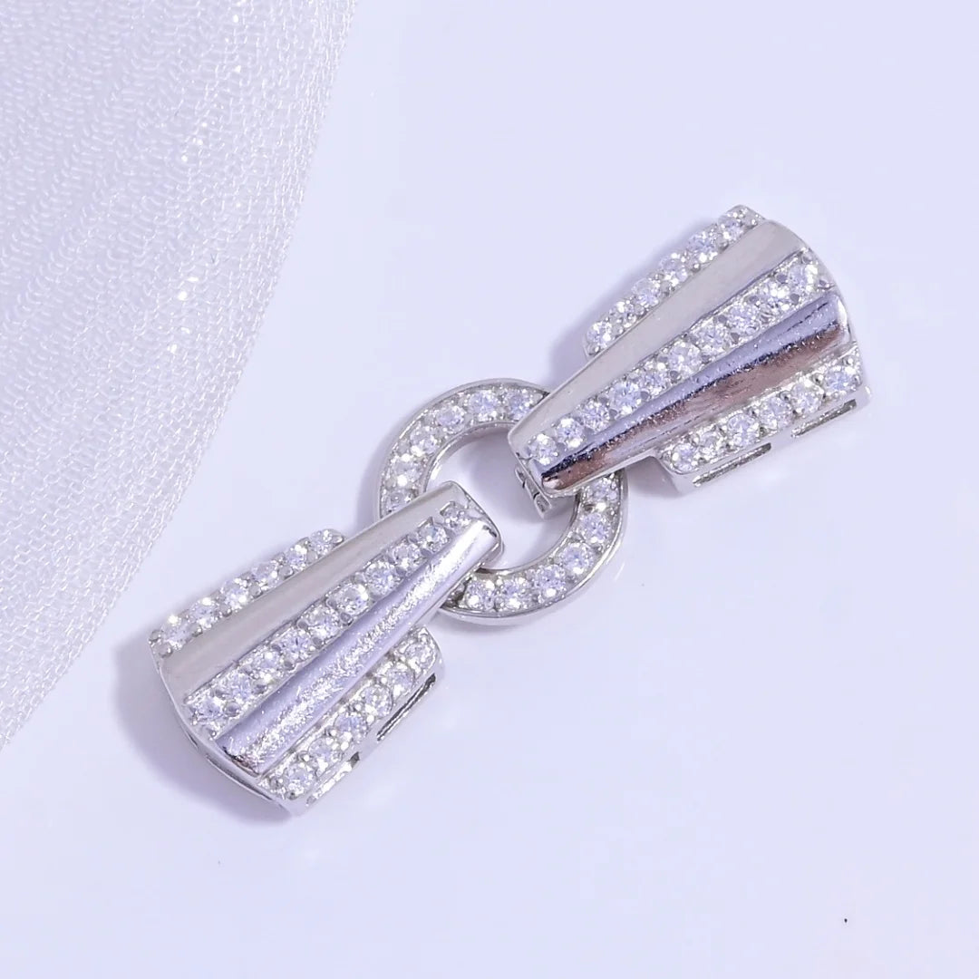S925 Sterling Silver Multi - row Pearl Necklace and Bracelet Clasp, DIY Handmade Pearl Beading Link Clasp Accessories SK118