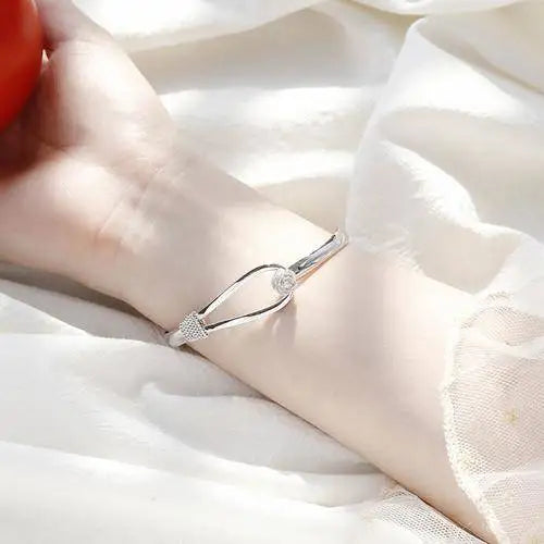 Hot New 925 Sterling Silver Bracelets for Women Fine Elegant Flower Bangle Adjustable Jewelry Fashion Party Gifts Girl Student
