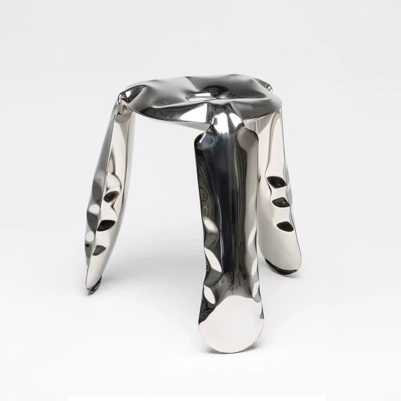 Modern Design Stainless Steel High Bar Stool Stackable Outdoor Dining Cafe Metal Chair for Home Furniture Use