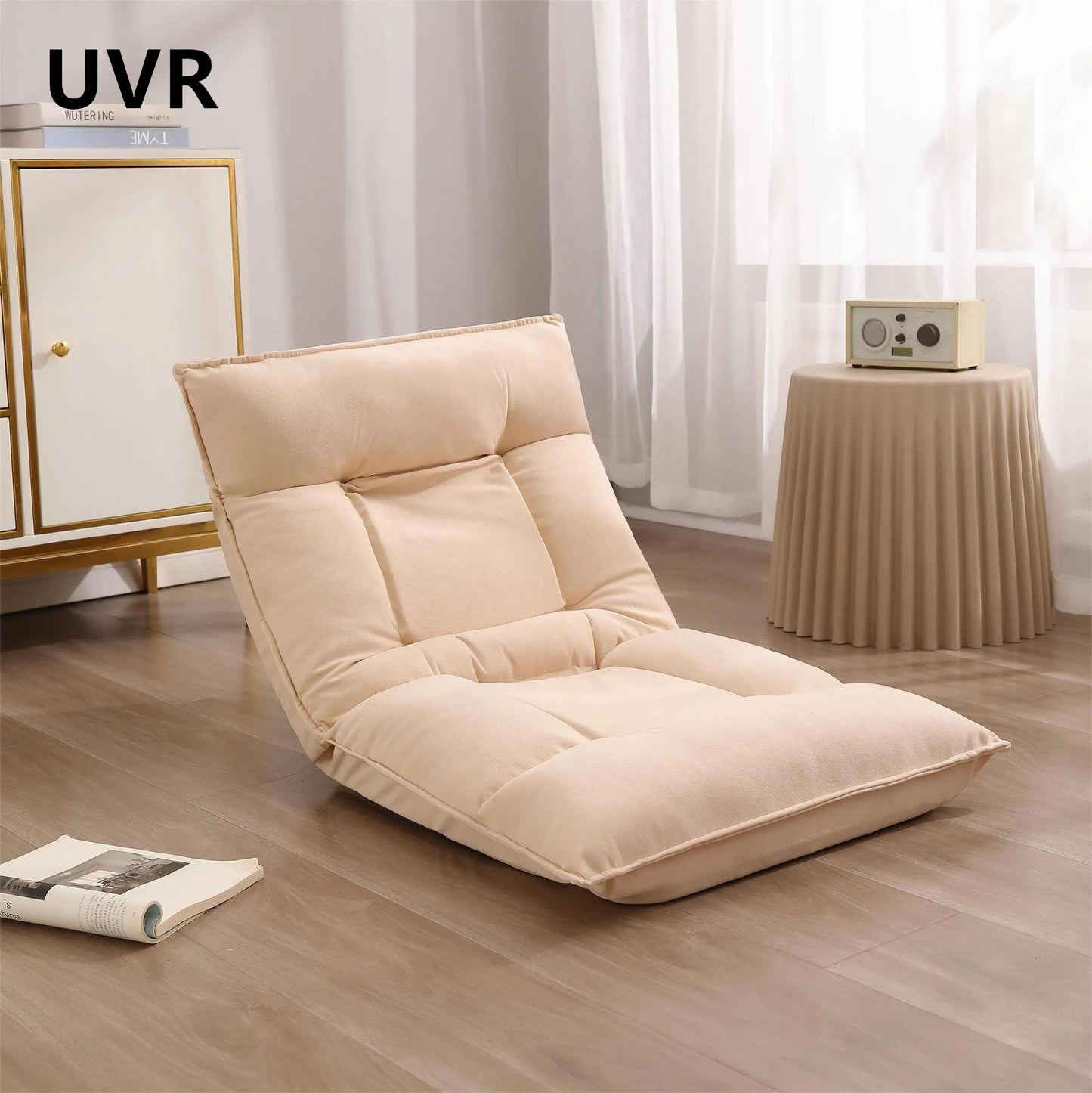UVR Folding Lazy Sofa Living Room Leisure Backrest Stool Single Tatami Adjustable Balcony Window Reading Chair Furniture