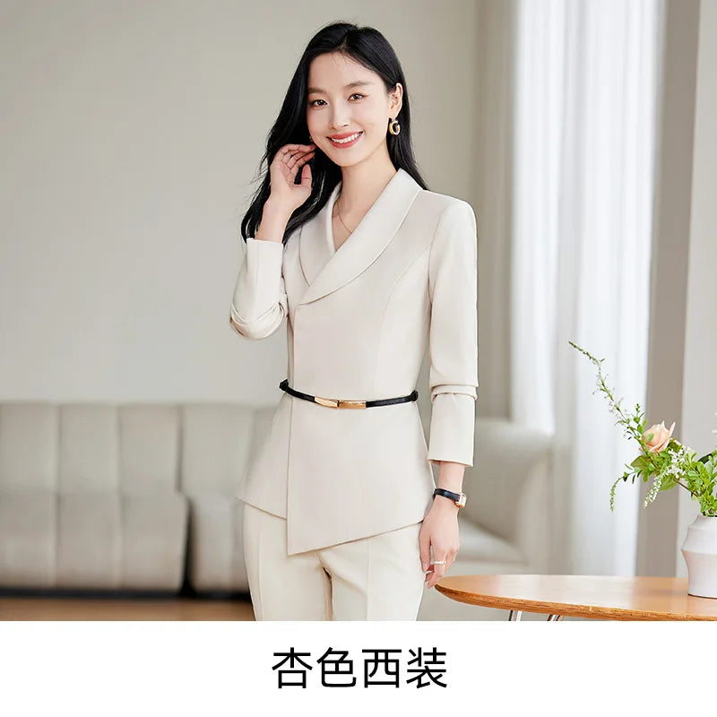 Work Clothes Business Temperament Women's Spring and Autumn Formal Wear Hotel Manager Front Desk Jewelry Shop Workwear Business