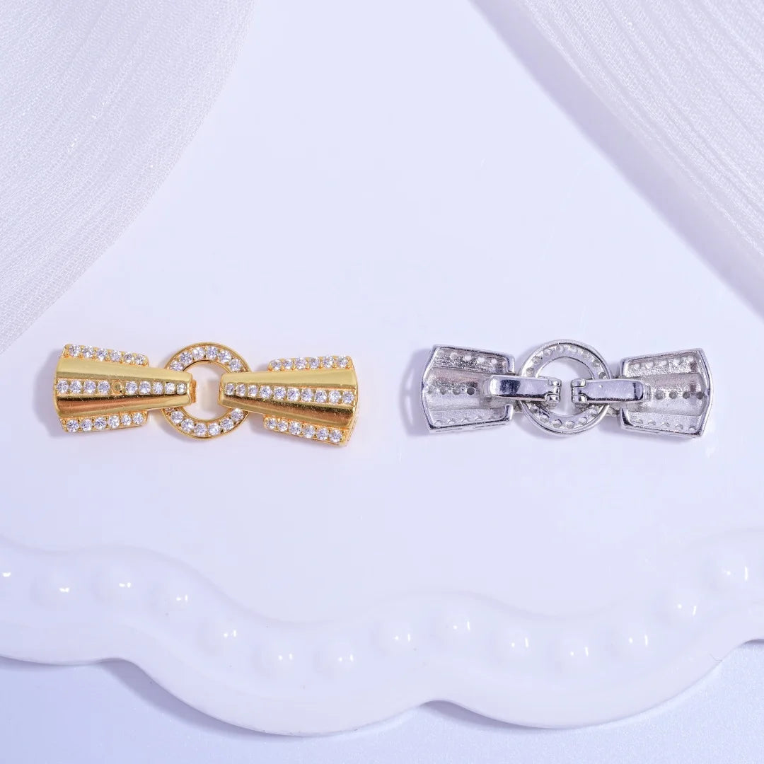 S925 Sterling Silver Multi - row Pearl Necklace and Bracelet Clasp, DIY Handmade Pearl Beading Link Clasp Accessories SK118