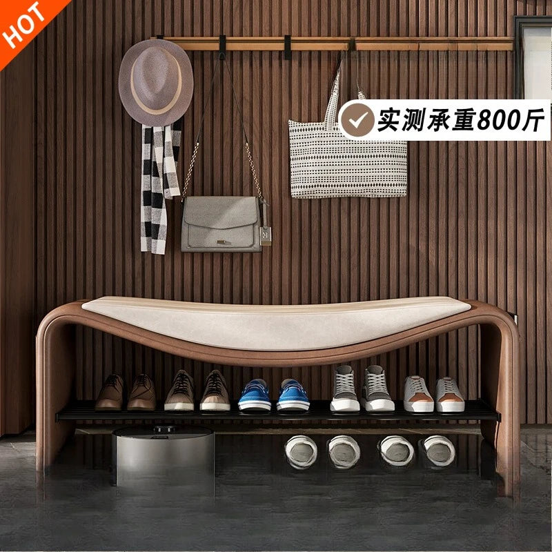 Italian light luxury high-end sense simple home change shoe stool cabinet entrance long stool seated shoe rack stool