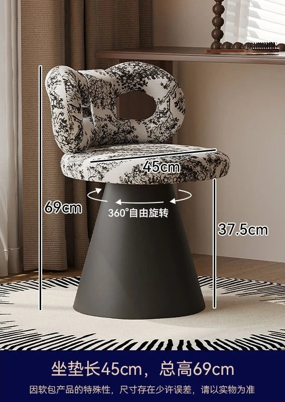 Middle Ancient Style Rotatable Bedroom Dressing Stool, Internet Famous Dressing Chair,Dressing Table, Bow Shaped Vanity Stools