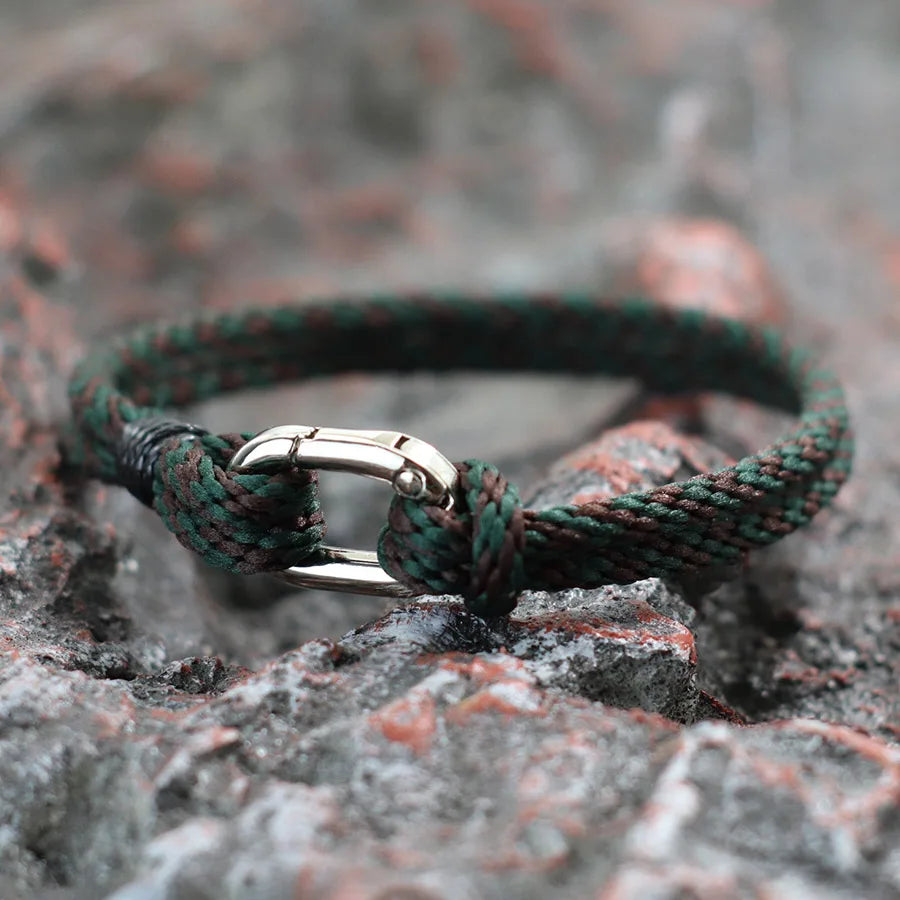 Multicolor Handcrafted Rope Bracelet Men Double Layer Detachable Buckle Ethnic Fabric Braided Wish Braclet Outdoor Camping Joias