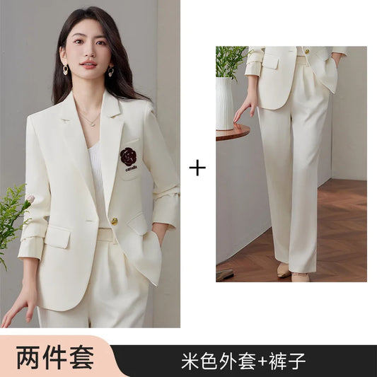 Off-White Blazer for Women with High-End Elegant Socialite Style2025Early Spring New Fashion Casual Business Formal Wear
