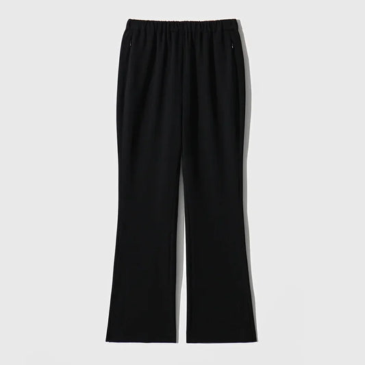 V-neck Outfits Casual Blazers Suits Slit Crop Flare Pants Sets Women Solid Triacetate Spring Autumn Slight Streh Elastic Waist