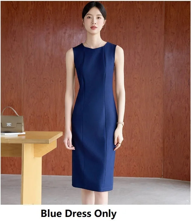 Formal Women Business Suits OL Styles Office Ladies Spring Autumn with Tops and Dress Career Interview Outfits Clothing Sets