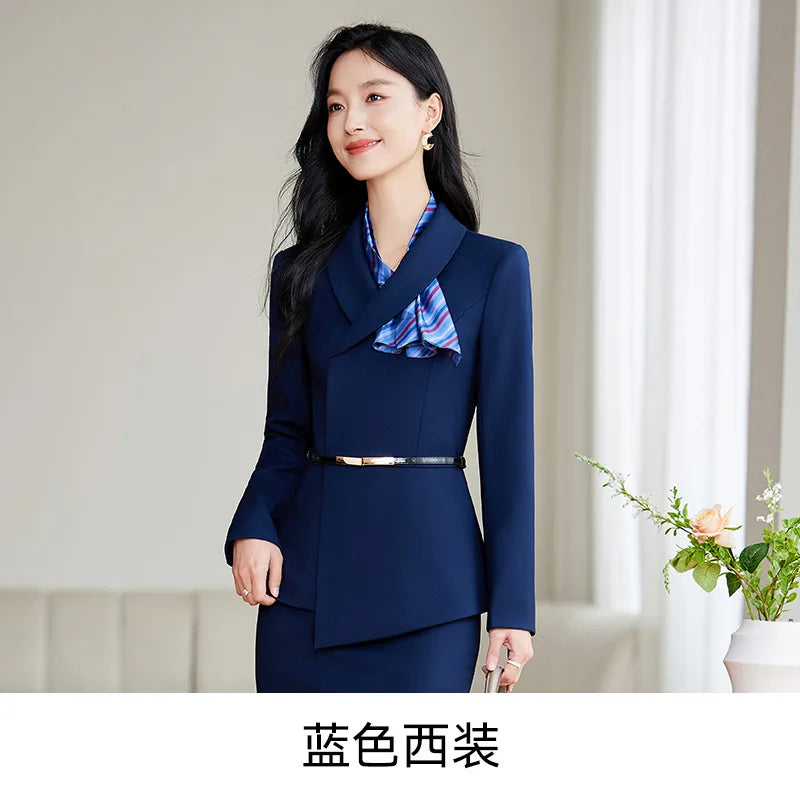Work Clothes Business Temperament Women's Spring and Autumn Formal Wear Hotel Manager Front Desk Jewelry Shop Workwear Business
