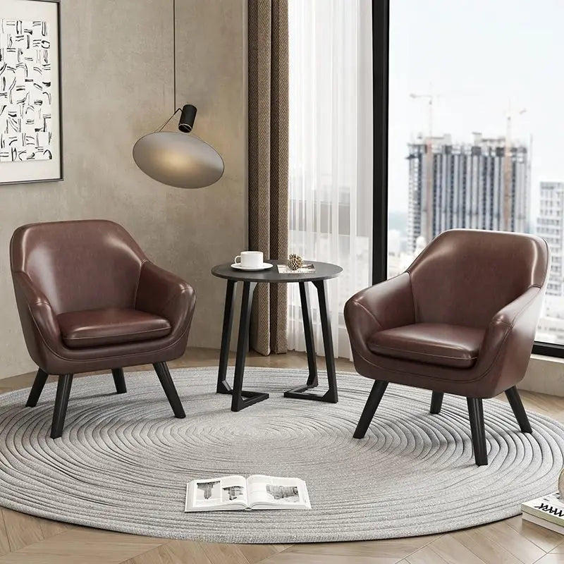 Modern Single Sofa Chair with Armrests and Solid Wooden Legs, Ideal for Living Room, Bedroom, Relaxation and Home Decor