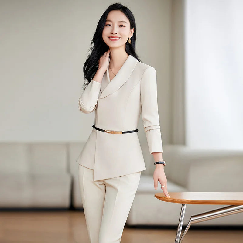 Work Clothes Business Temperament Women's Spring and Autumn Formal Wear Hotel Manager Front Desk Jewelry Shop Workwear Business