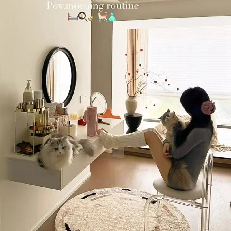 Nordic Luxury Modern Nordic Bedroom Originality Vanity Stools Cream Style Home Backrest Famous Transparent Dressing Furniture