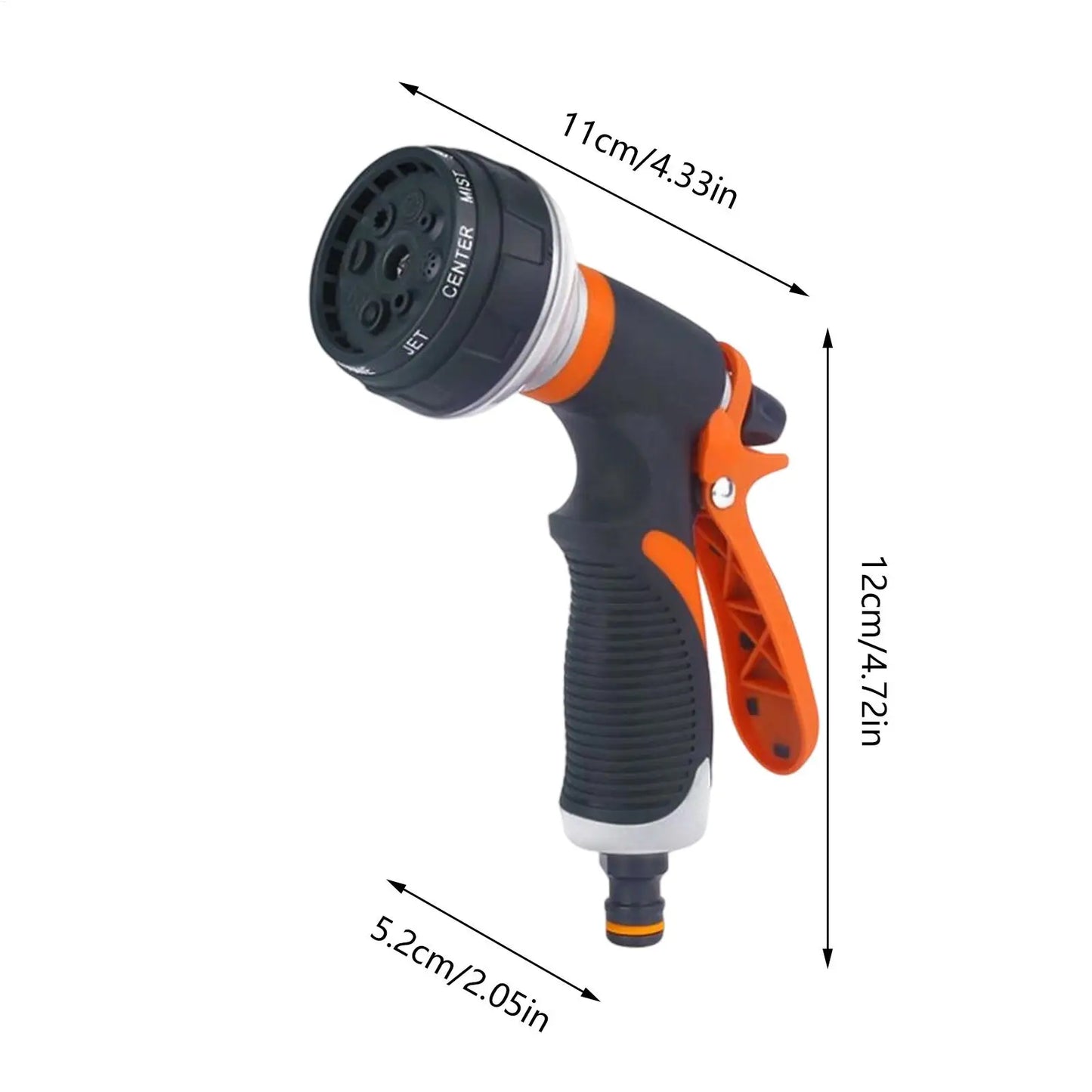 Garden Hose Nozzle Garden Hose Head Sprayer 8 Adjustable Spray Patterns High Pressure Irrigation Attachment Head For Car Wash