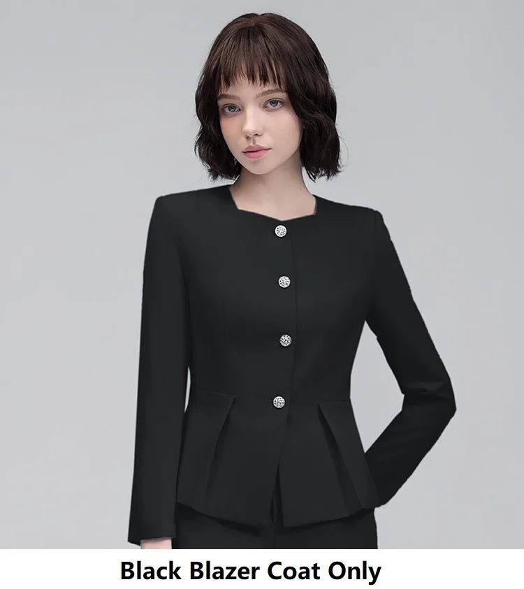 Elegant Styles Formal Women Business Suits with Pants and Jackets Coat OL Office Professional Pantsuits Trousers Set Blazer