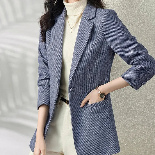 I DO: 01-17 08:10:13 Women's Business Suit Jacket for Spring and Autumn Female Interview Dress Suit Office Work Clothes Fashion