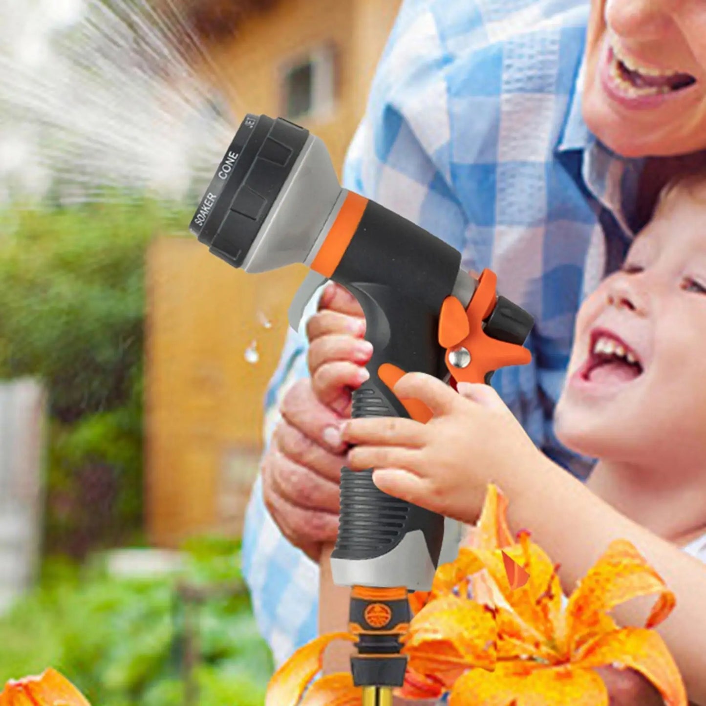 Garden Hose Nozzle Garden Hose Head Sprayer 8 Adjustable Spray Patterns High Pressure Irrigation Attachment Head For Car Wash