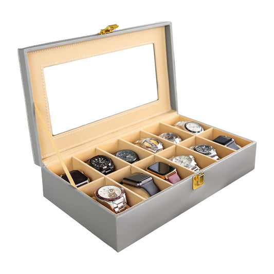 Watch Box Organizer – 12 Slot (Grey)