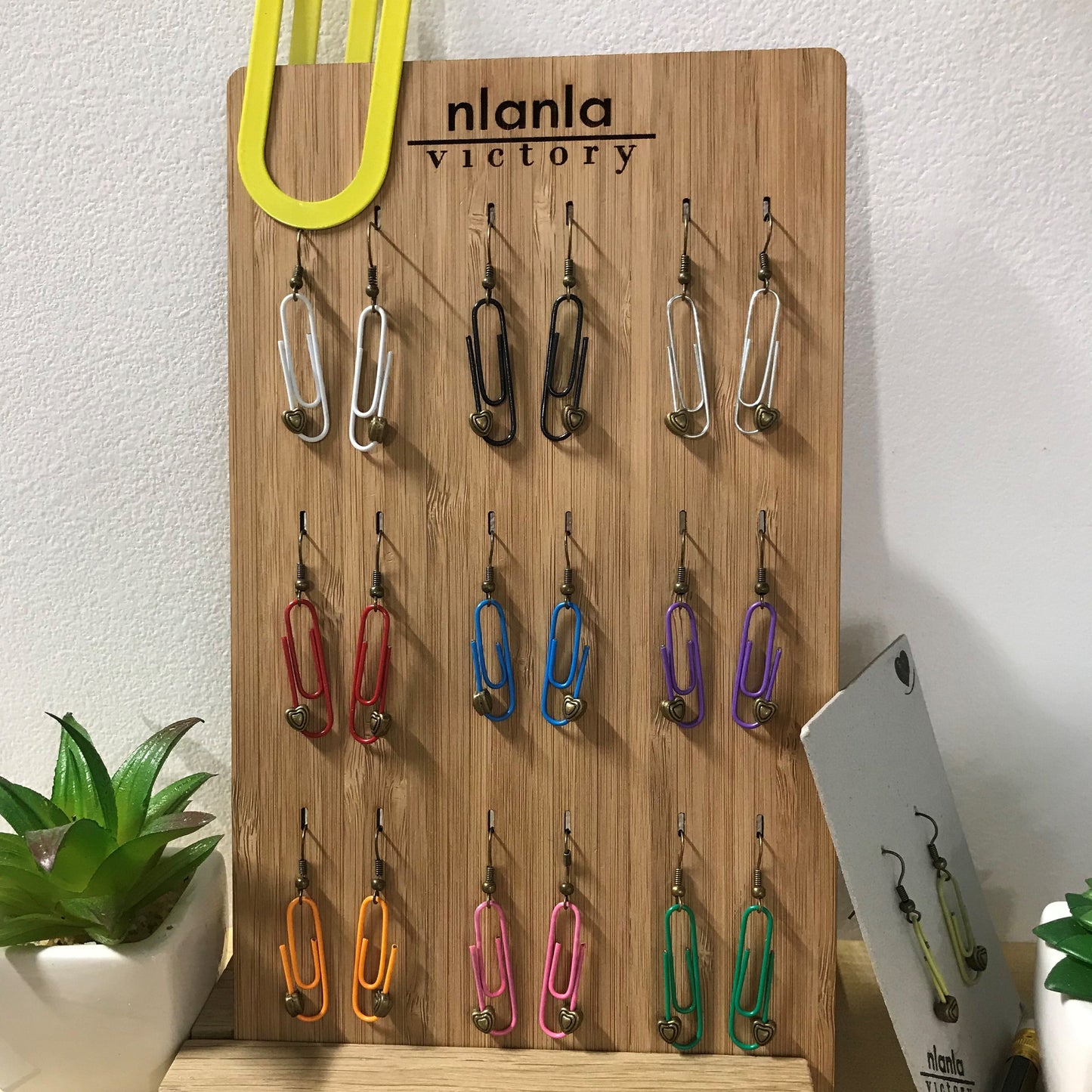 Green Personalised Paperclip Earrings | by lovedbynlanla-1