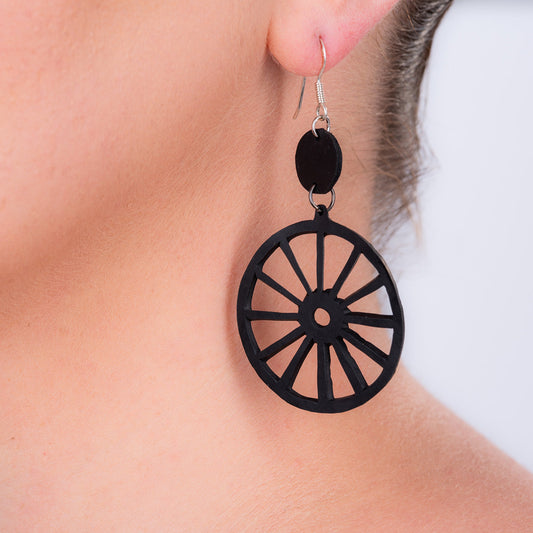 Water Wheel Upcycled Rubber Earrings-0