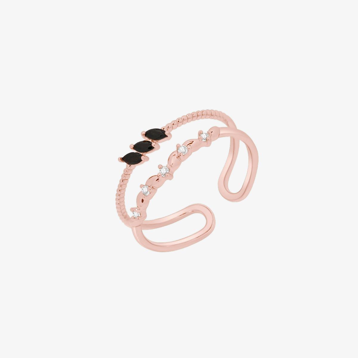 Black cubic layered ring-5