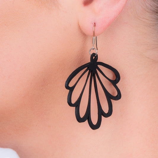 Shell Recycled Rubber Earrings Eco-Friendly Design-0