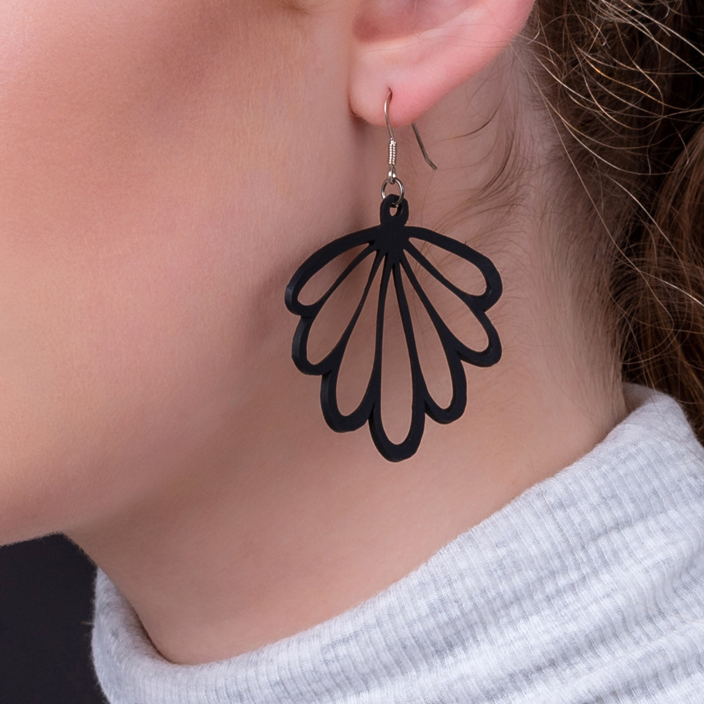 Shell Recycled Rubber Earrings Eco-Friendly Design-2