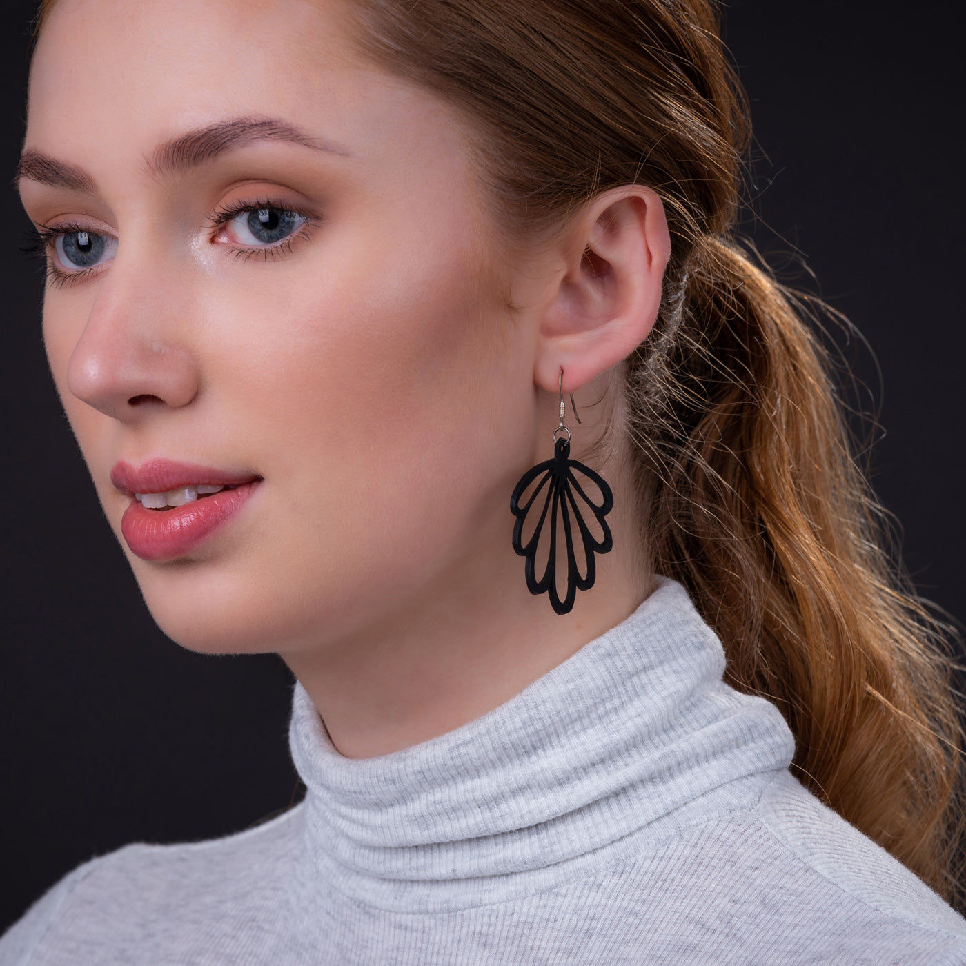 Shell Recycled Rubber Earrings Eco-Friendly Design-3